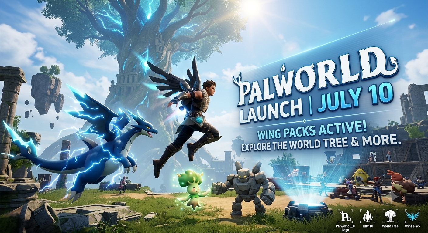 Palworld 1.0 Launches July 10: World Tree, Wing Pack & More