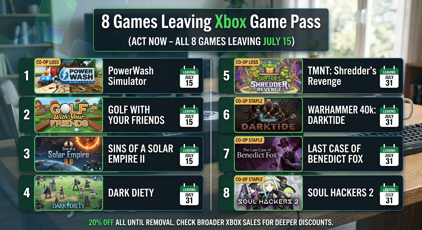 Xbox Game Pass Loses 8 Games in July 2026 โ Full List